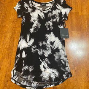 Simply Vera Vera Wang Black Floral Top Size XS